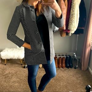 Brand New Lauren Conrad Black & White Polka Dot Coat with Bow